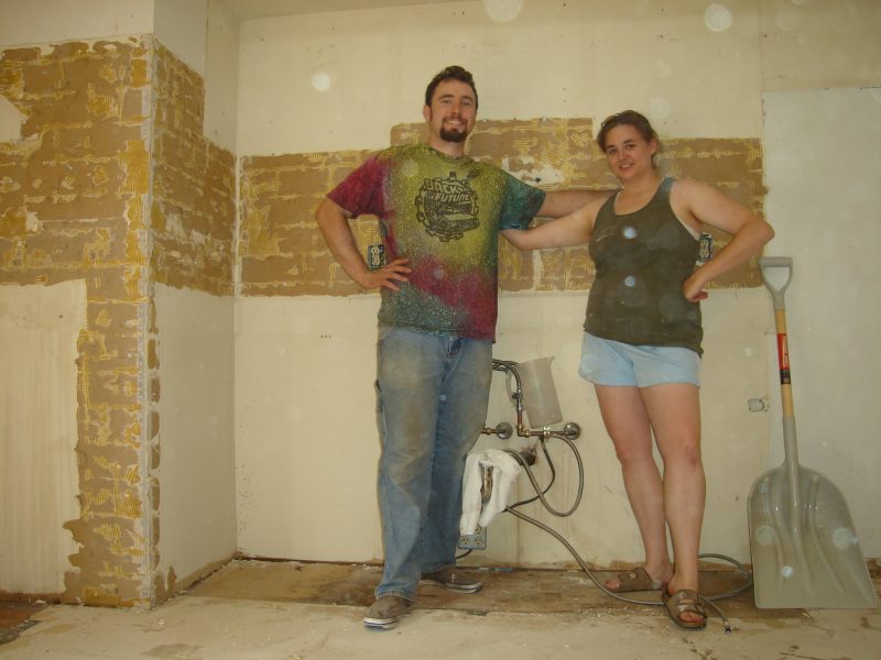 We gutted our fixer-upper and redid it ourselves. Just one of many ways we practiced our building skills before building our own home from scratch.