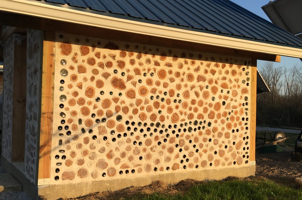 Cordwood masonry shed